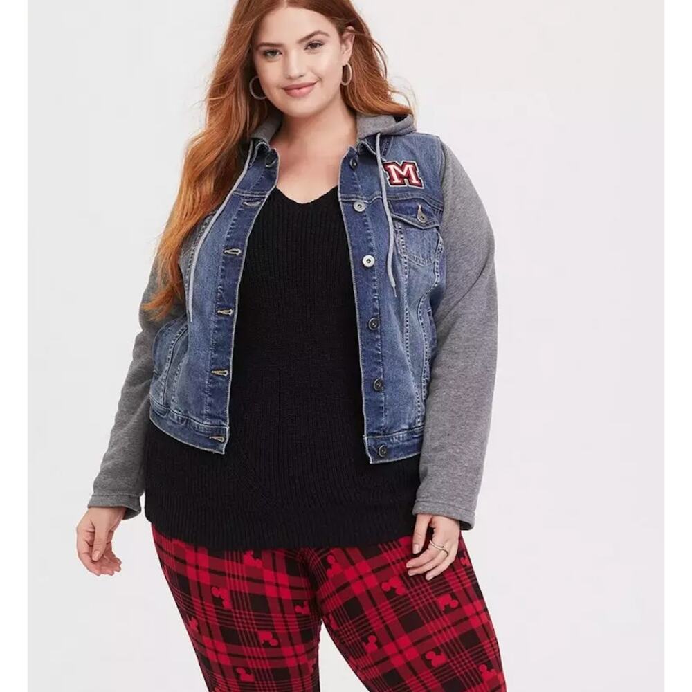 Torrid Disney Mickey Mouse - Hooded Denim Trucker Jacket - Size 2X